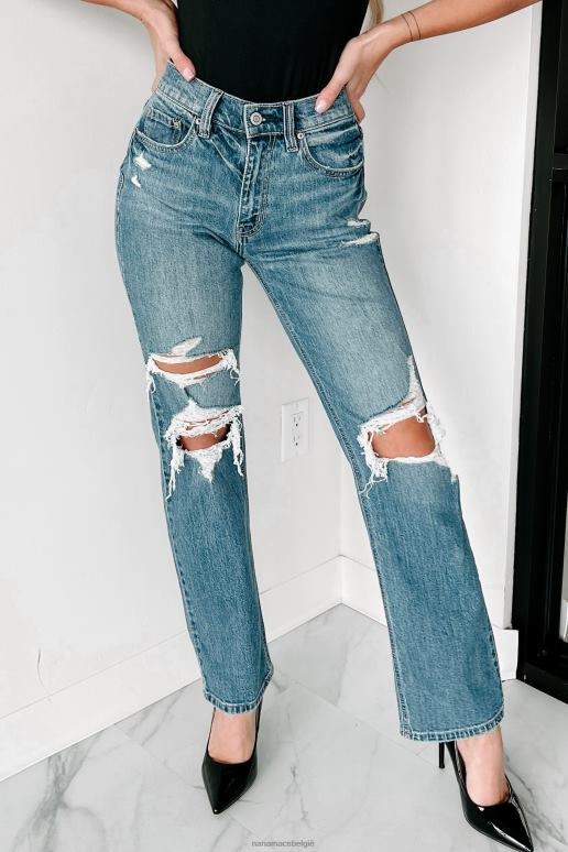 medium Chamberlin verontruste eunina dad jeans met hoge taille NanaMacs HPTT3422