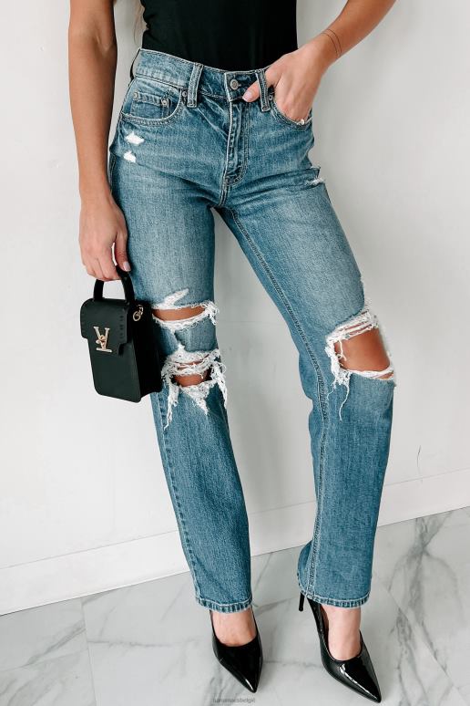 medium Chamberlin verontruste eunina dad jeans met hoge taille NanaMacs HPTT3422