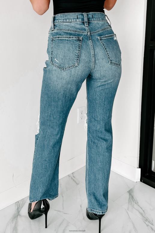 medium Chamberlin verontruste eunina dad jeans met hoge taille NanaMacs HPTT3422