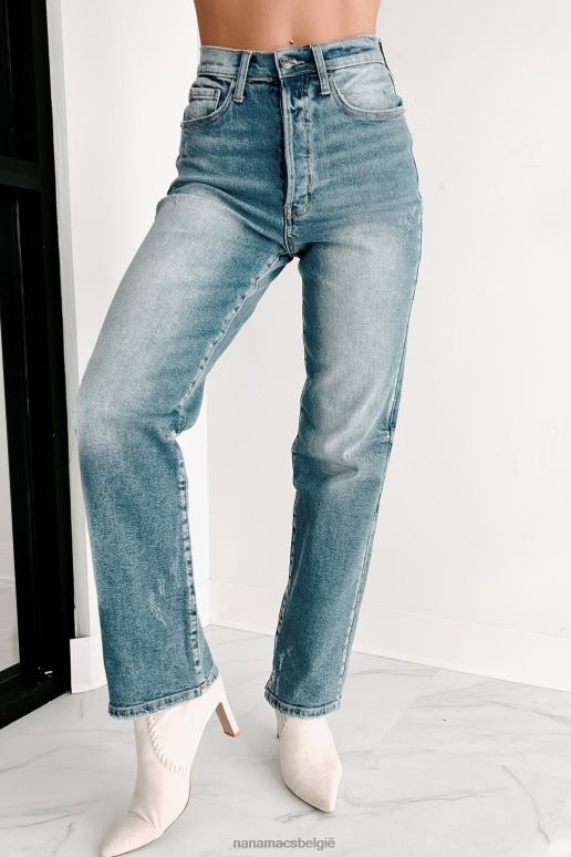 medium Keaton high rise cello licht versleten mom jeans NanaMacs HPTT3472