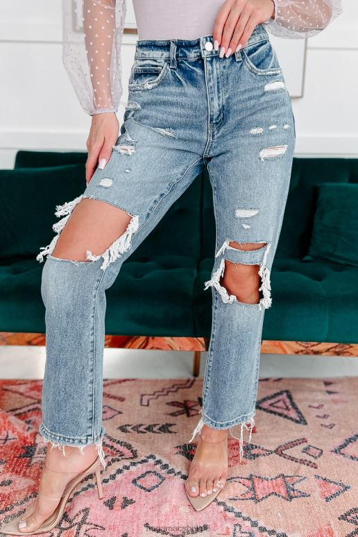 medium geen verwarring vliegende aap mid-rise distressed jeans met rechte pijpen NanaMacs HPTT3438