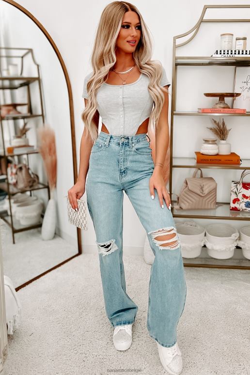 medium samie jeans met hoge taille en wijde pijpen NanaMacs HPTT3475