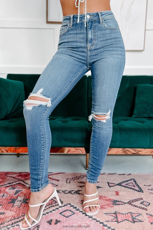 medium spijkerstof rammel de kooi hoge taille cello skinny jeans NanaMacs HPTT3400