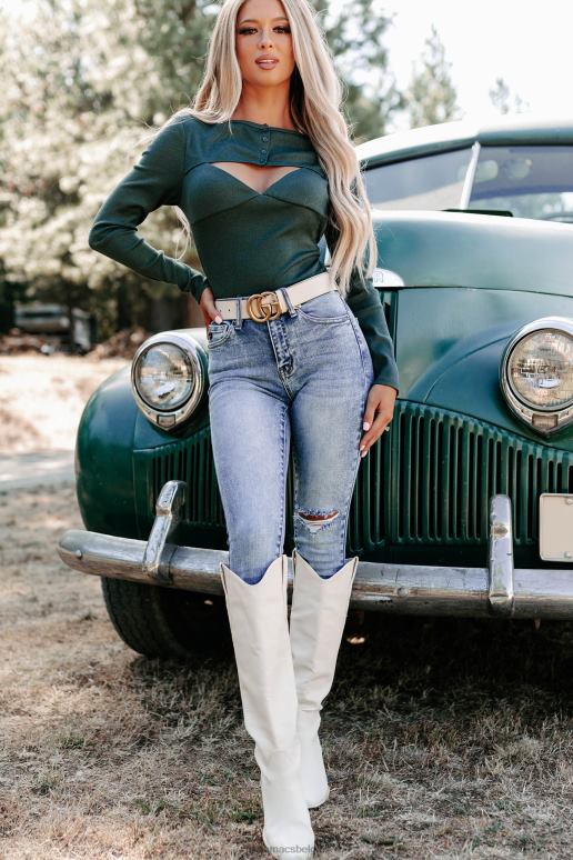 medium verder gaan kancan distressed jeans met hoge taille NanaMacs HPTT3434