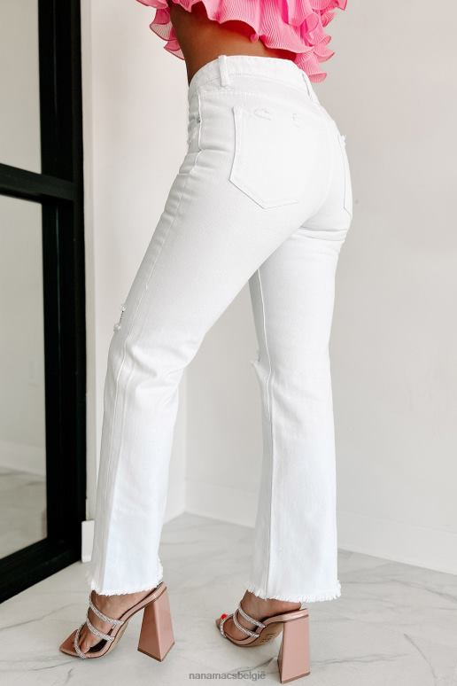 optisch wit portia slanke rechte jeans met hoge taille NanaMacs HPTT3371