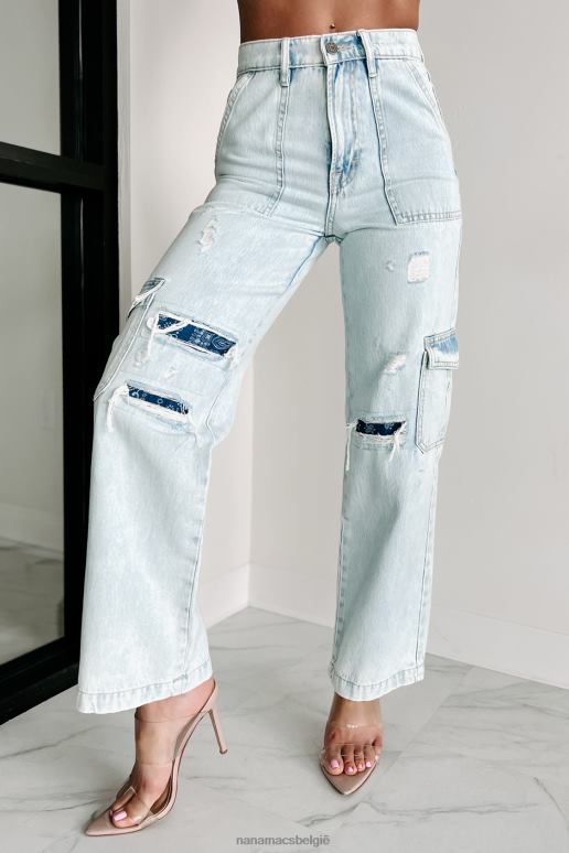 superlichtblauw rowan papajeans met hoge taille en cargozak NanaMacs HPTT3398