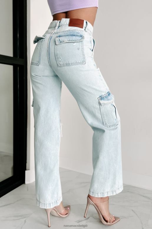 superlichtblauw rowan papajeans met hoge taille en cargozak NanaMacs HPTT3398