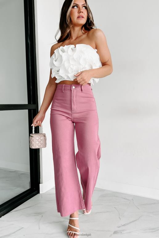 wilde roos volgens plan crop jeans met hoge taille en wijde pijpen NanaMacs HPTT3380