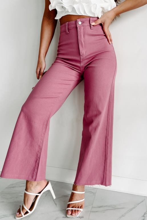 wilde roos volgens plan crop jeans met hoge taille en wijde pijpen NanaMacs HPTT3380