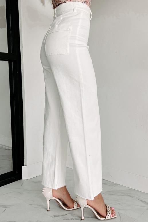 wit volgens plan crop jeans met hoge taille en wijde pijpen NanaMacs HPTT3040
