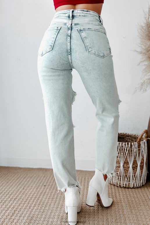 zuur licht olav jeans met hoge taille en rechte pijpen met enkelhoge taille NanaMacs HPTT3439