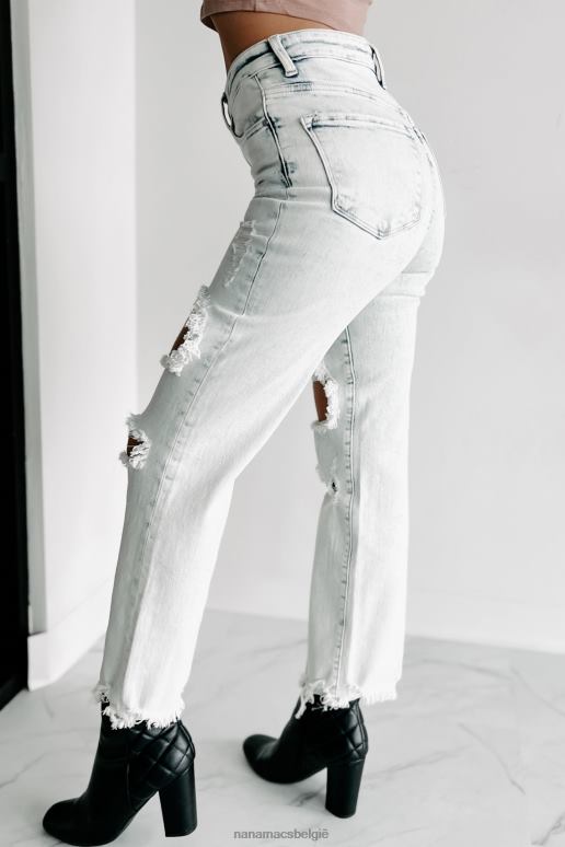 zuur licht olav jeans met hoge taille en rechte pijpen met enkelhoge taille NanaMacs HPTT3439