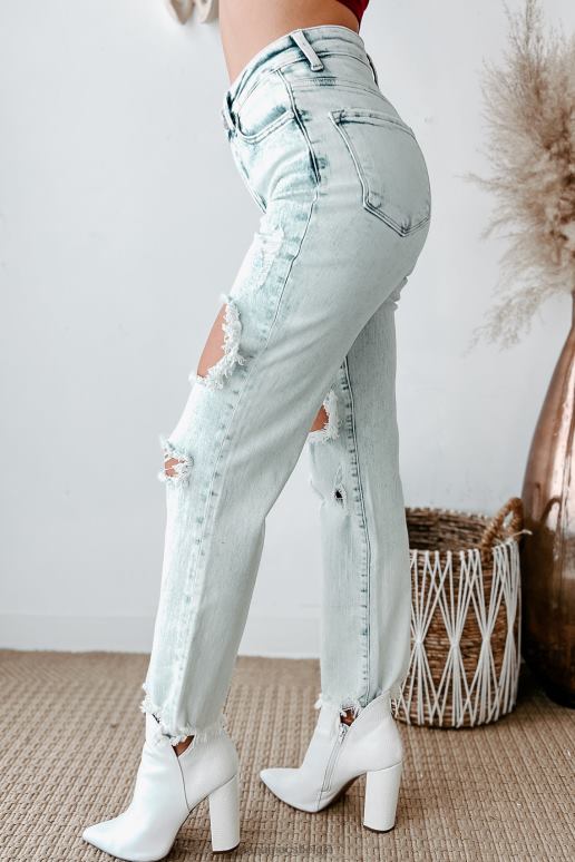 zuur licht olav jeans met hoge taille en rechte pijpen met enkelhoge taille NanaMacs HPTT3439