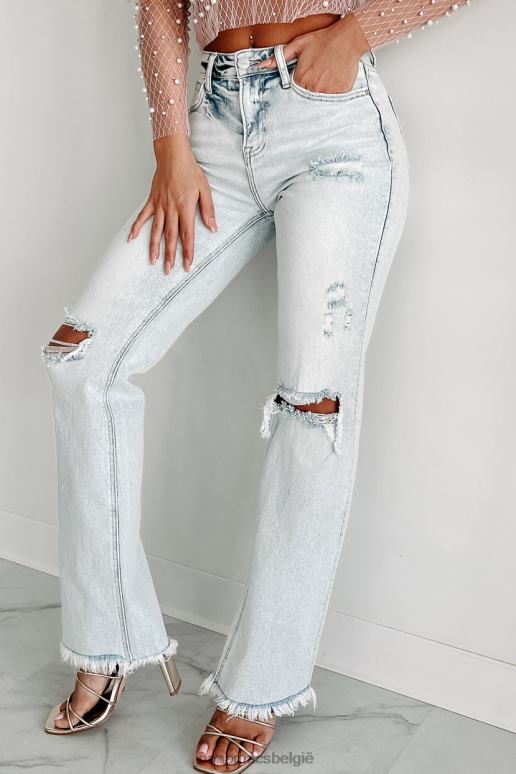 zuur licht val jeans met hoge taille en rechte pijpen NanaMacs HPTT3112