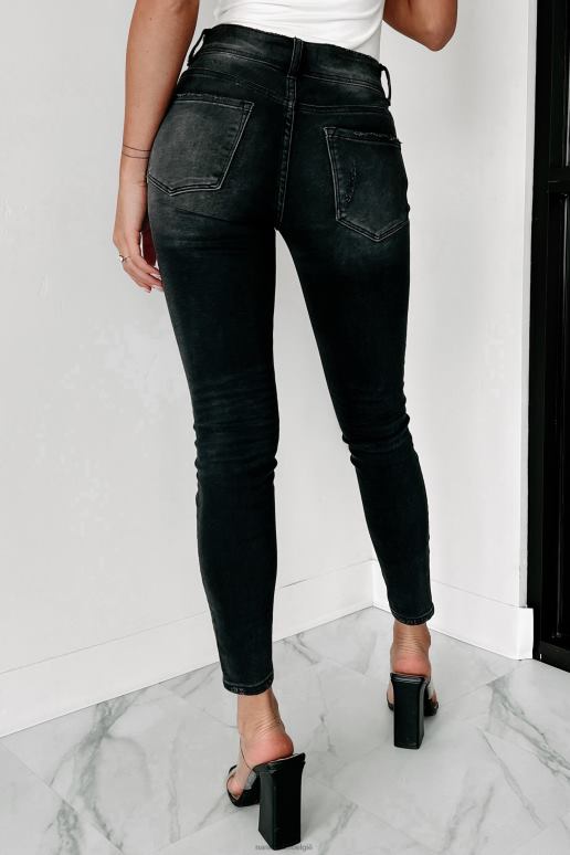zwart dinorah vliegende aap skinny jeans met hoge taille en knopen NanaMacs HPTT3511