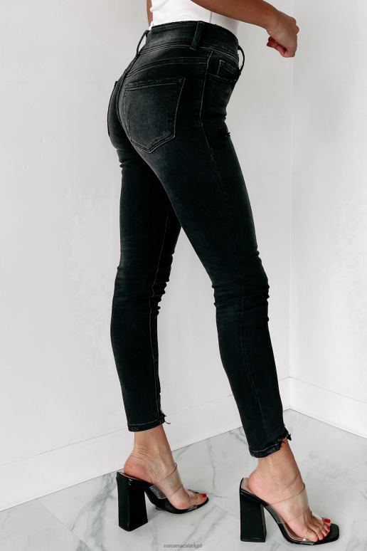 zwart dinorah vliegende aap skinny jeans met hoge taille en knopen NanaMacs HPTT3511
