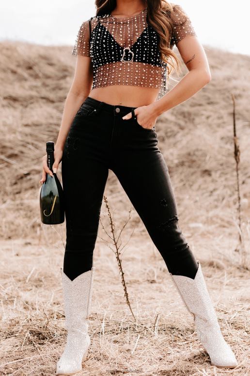 zwart tobias mid-rise distressed slim risen jeans NanaMacs HPTT3493