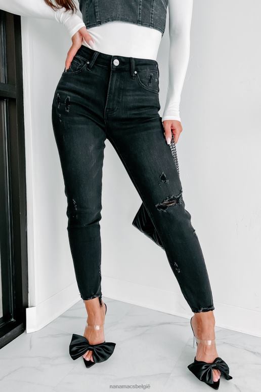 zwart tobias mid-rise distressed slim risen jeans NanaMacs HPTT3493