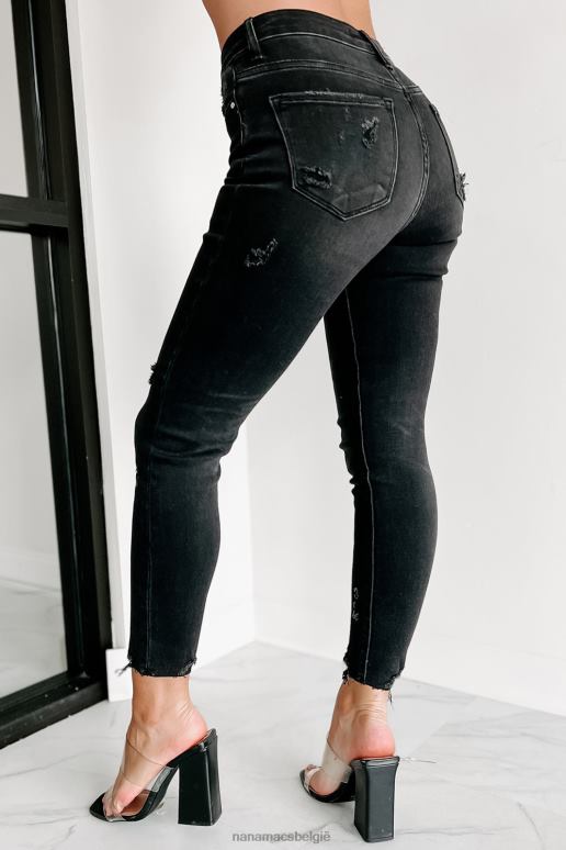 zwart tobias mid-rise distressed slim risen jeans NanaMacs HPTT3493