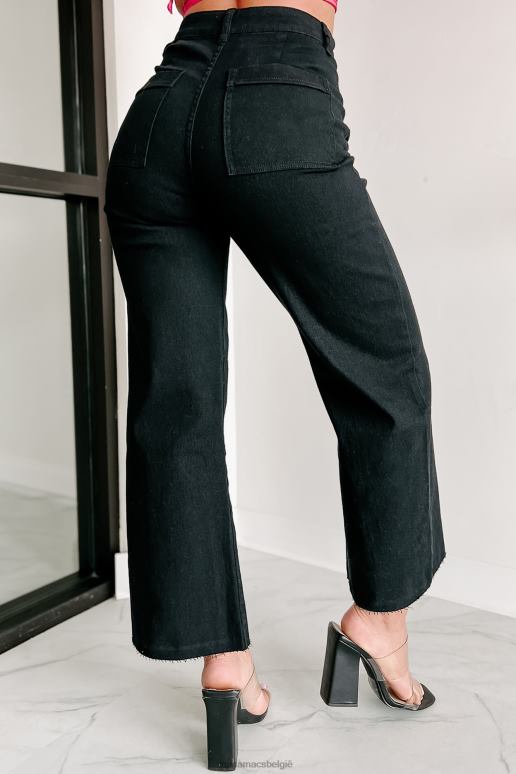 zwart volgens plan crop jeans met hoge taille en wijde pijpen NanaMacs HPTT3382