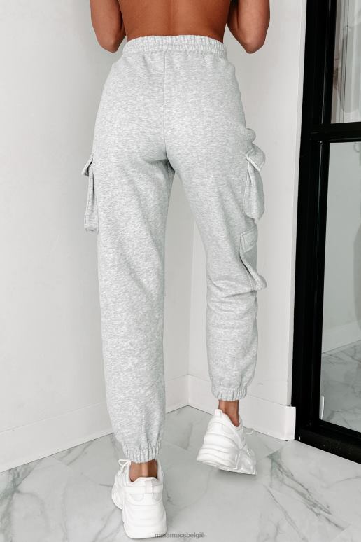 heide grijs kleine gepreoccupeerde joggingbroek met cargozak NanaMacs HPTT1595