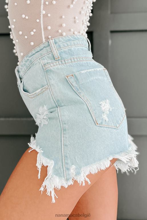 licht denim het houden van hoopvolle distressed high rise shorts NanaMacs HPTT2787
