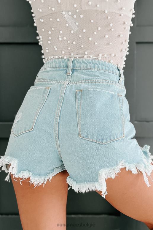 licht denim het houden van hoopvolle distressed high rise shorts NanaMacs HPTT2787