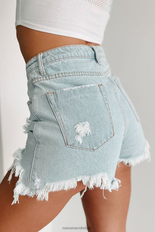 licht denim het houden van hoopvolle distressed high rise shorts NanaMacs HPTT2787
