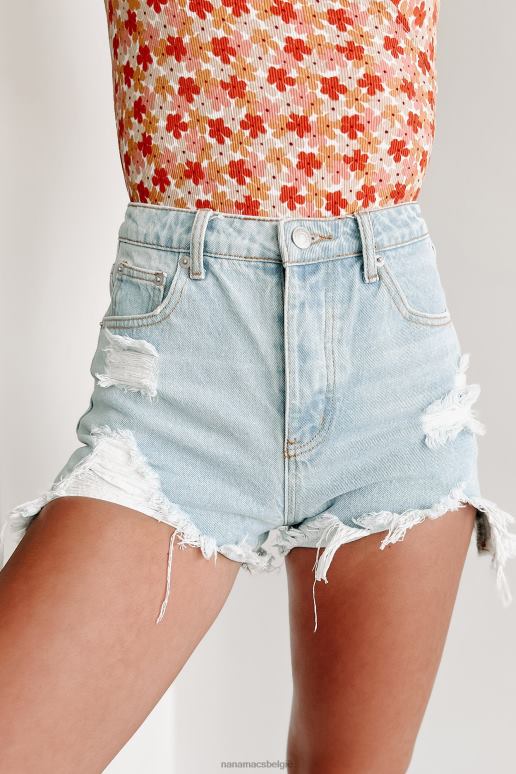 licht denim het houden van hoopvolle distressed high rise shorts NanaMacs HPTT2787