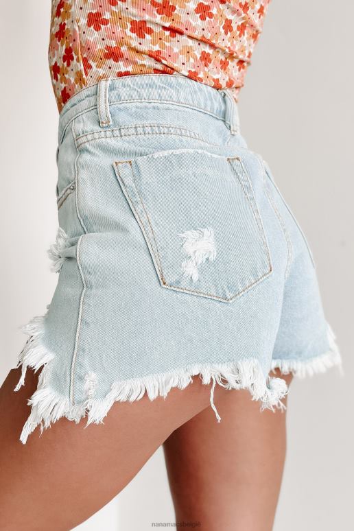 licht denim het houden van hoopvolle distressed high rise shorts NanaMacs HPTT2787