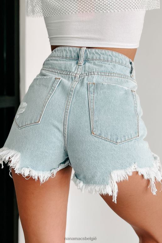 licht denim het houden van hoopvolle distressed high rise shorts NanaMacs HPTT2787