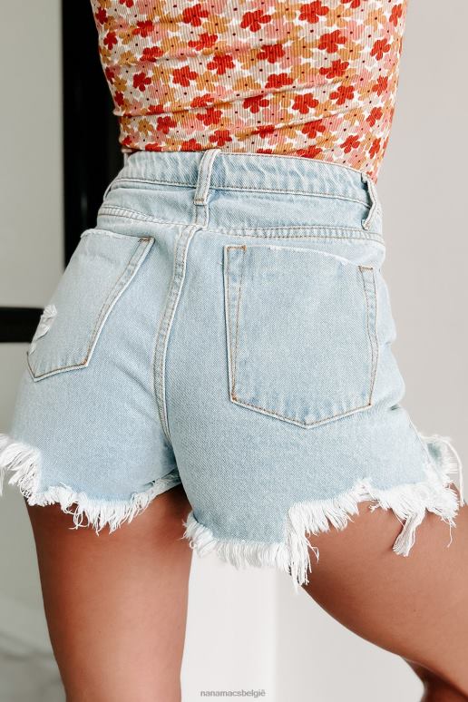 licht denim het houden van hoopvolle distressed high rise shorts NanaMacs HPTT2787