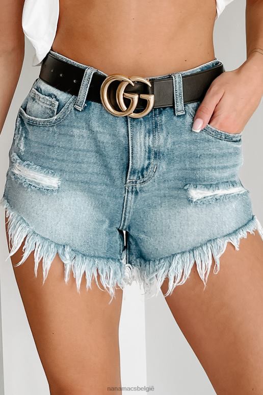 licht my way high rise cello distressed v-cut denim short NanaMacs HPTT2909