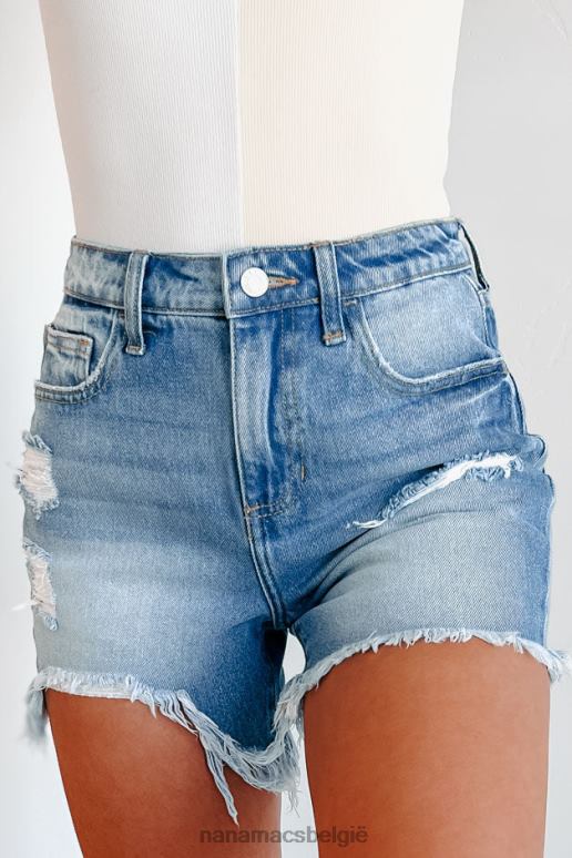 licht problemen oplossen cello denim shorts met hoge taille en ongelijke zoom NanaMacs HPTT2845