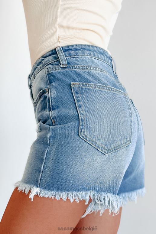 licht problemen oplossen cello denim shorts met hoge taille en ongelijke zoom NanaMacs HPTT2845