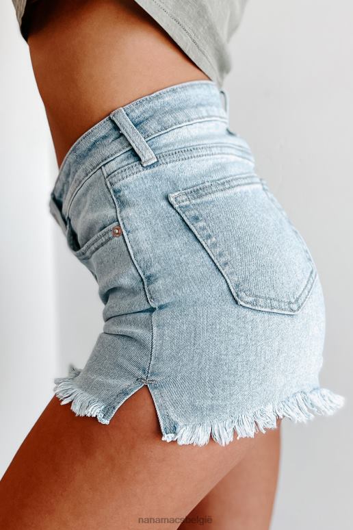 licht vraagt ​​om een ​​goede dag non-distressed denim shorts met hoge taille NanaMacs HPTT2884