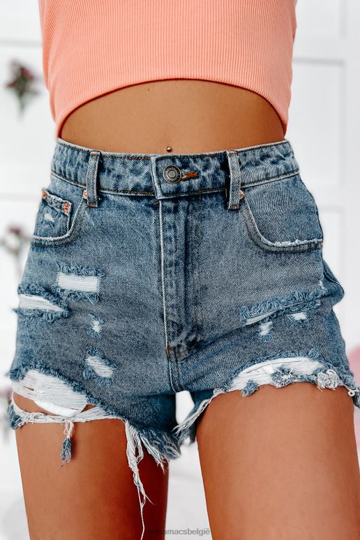 medium abie high rise zwaar versleten denim short NanaMacs HPTT2876