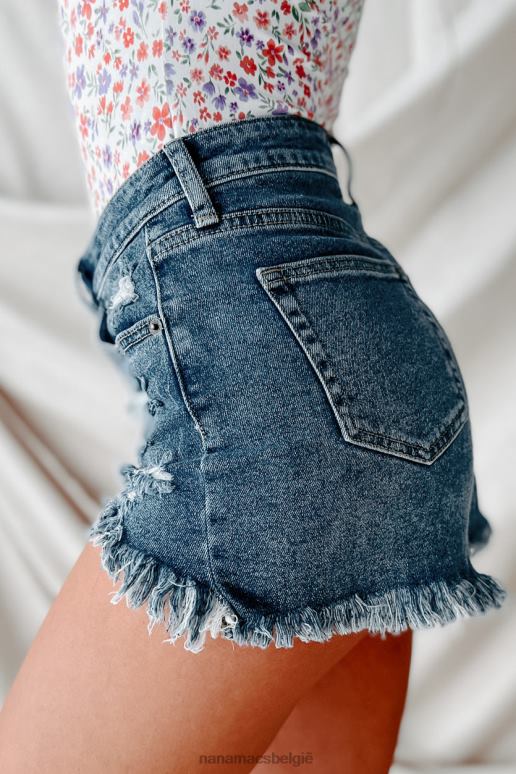 medium niet zo gewone high-low distressed denim shorts NanaMacs HPTT2936