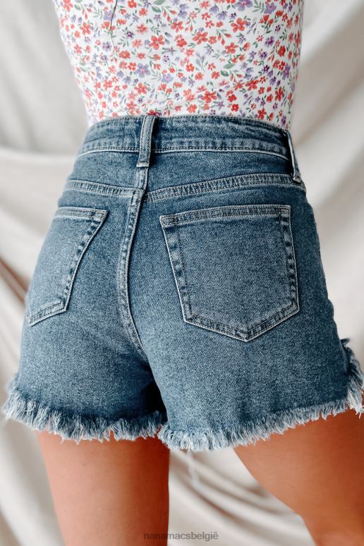 medium niet zo gewone high-low distressed denim shorts NanaMacs HPTT2936