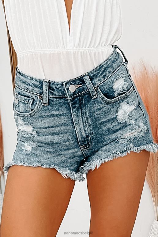 medium niet zo gewone high-low distressed denim shorts NanaMacs HPTT2936