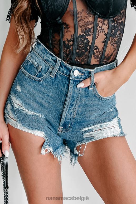 medium spijkerstof indy verontruste celloshort met hoge taille NanaMacs HPTT2809