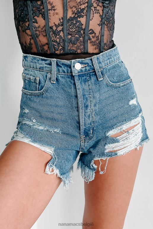 medium spijkerstof indy verontruste celloshort met hoge taille NanaMacs HPTT2809