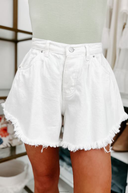 wit gaan voor het wijde pijpen denim shorts NanaMacs HPTT2952