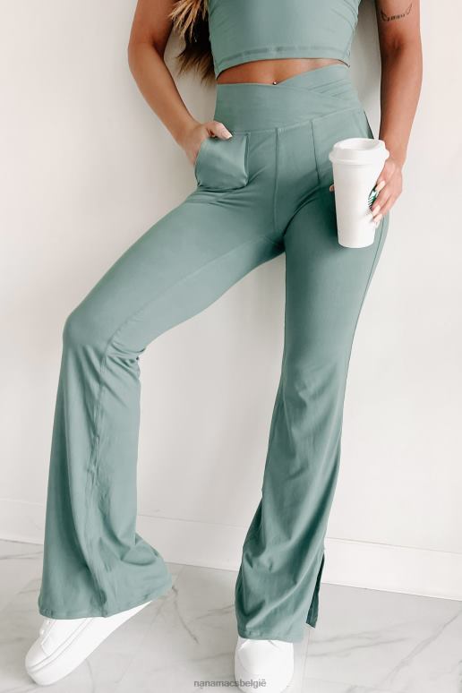 getijwatertaling uitlopende legging met gekruiste voorkant voor vroege vogels NanaMacs HPTT3034