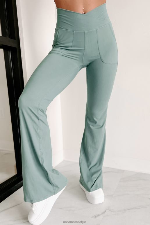 getijwatertaling uitlopende legging met gekruiste voorkant voor vroege vogels NanaMacs HPTT3034