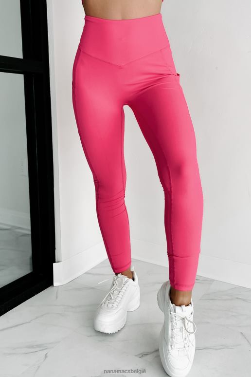 sonisch roze spieropbouwende legging met zijzakken NanaMacs HPTT1608