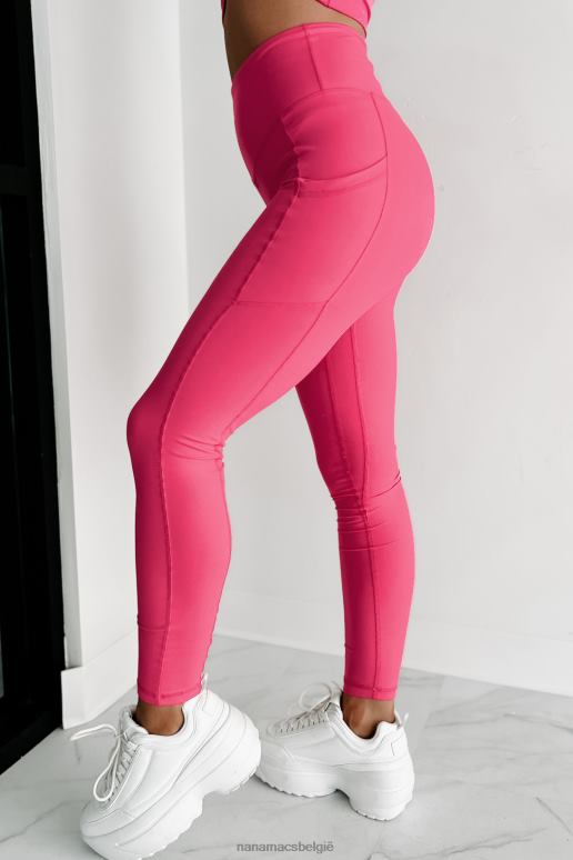 sonisch roze spieropbouwende legging met zijzakken NanaMacs HPTT1608