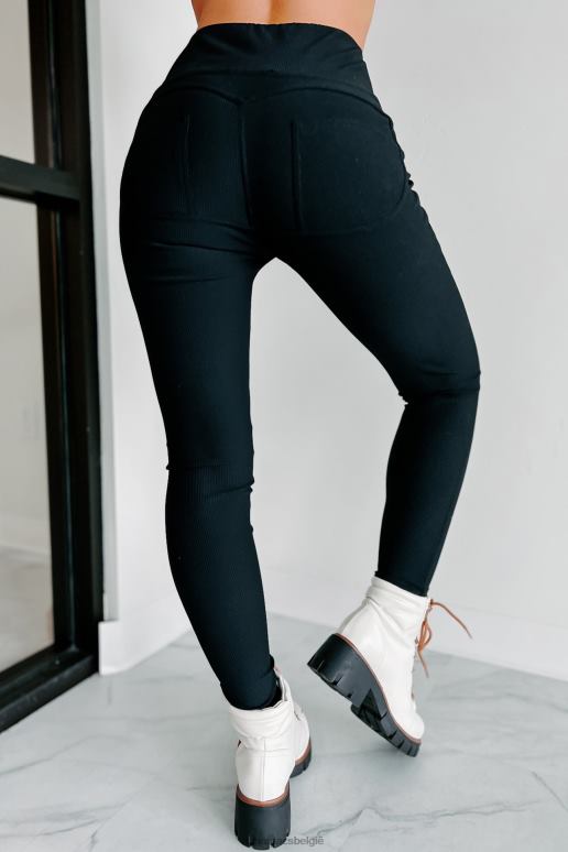 zwart miss new booty geribbelde booty contourlegging met knopen in de taille NanaMacs HPTT3358