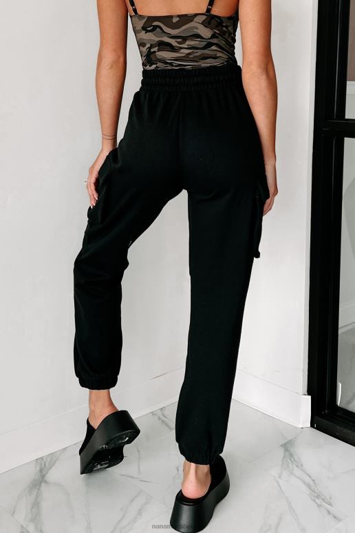 zwart om het relaxte joggingbroek met cargozak te houden NanaMacs HPTT3344