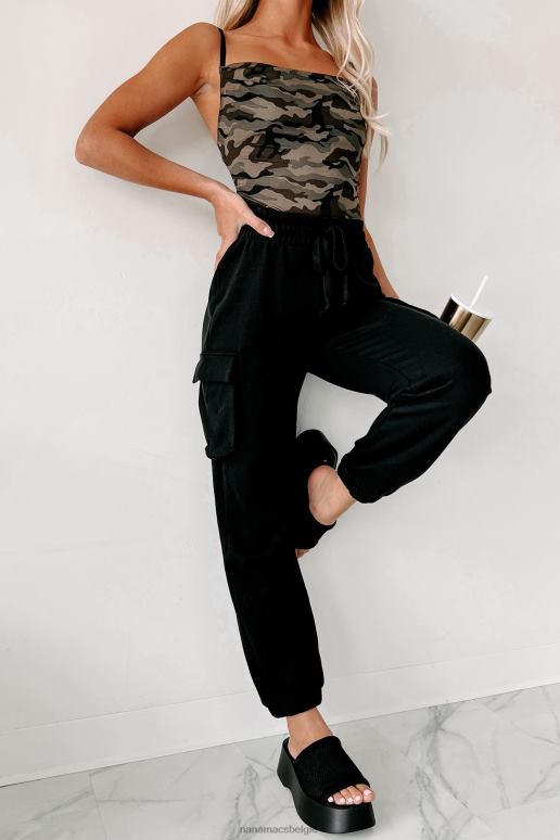 zwart om het relaxte joggingbroek met cargozak te houden NanaMacs HPTT3344